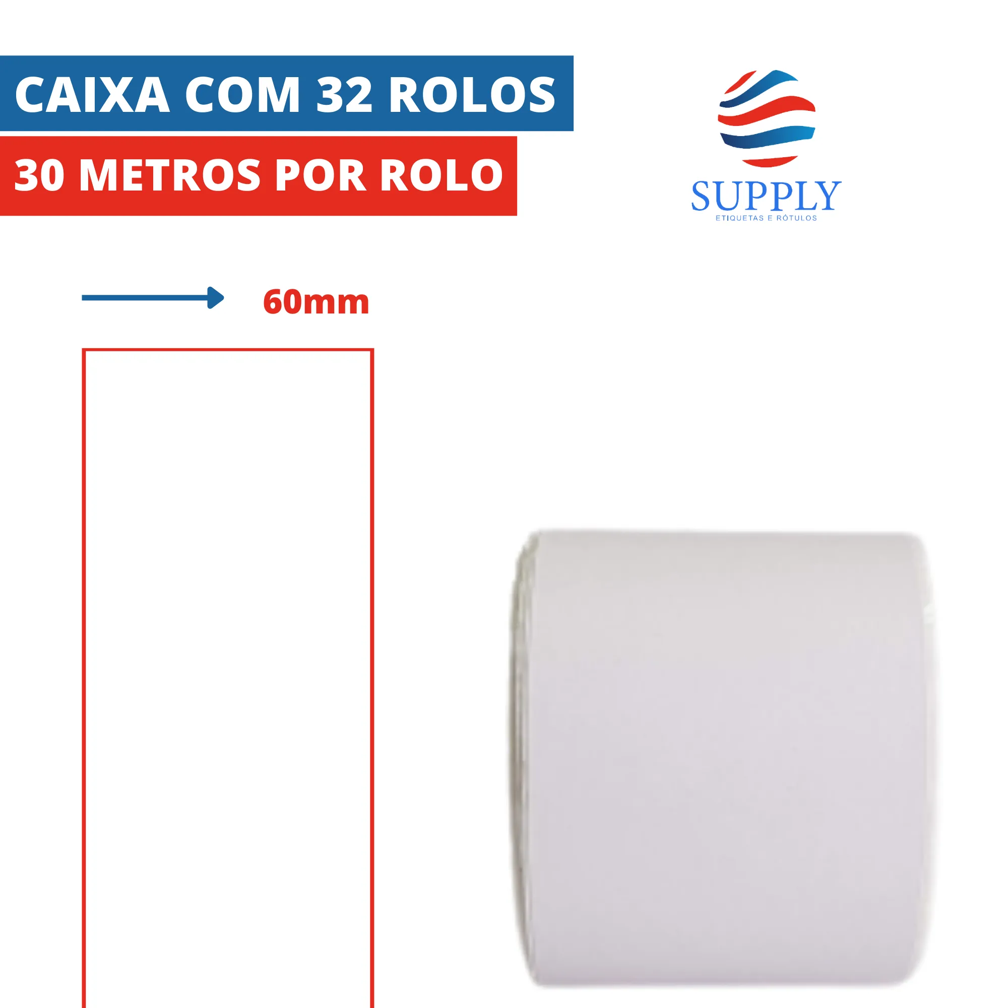 Etiqueta Térmica Contínua 60mm 30 metros